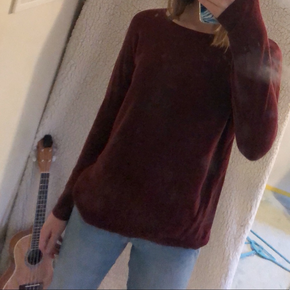 Long sleeve burgundy shirt